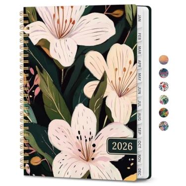 Imagem de Agenda 2026, agenda semanal e mensal estética para mulheres, janeiro de 2026 a dezembro de 2026, livro de calendário de capa dura 2026 com abas mensais, bolso interno, perfeito para escritório, casa