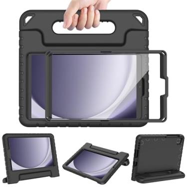 Imagem de AVAWO Capa infantil para Samsung Galaxy Tab A9 2023 2023 com protetor de tela integrado e suporte de alça - Capa de EVA leve à prova de choque para SM-X110/X115/X117 2023 e A7 Lite SM-T220/T225/T227,