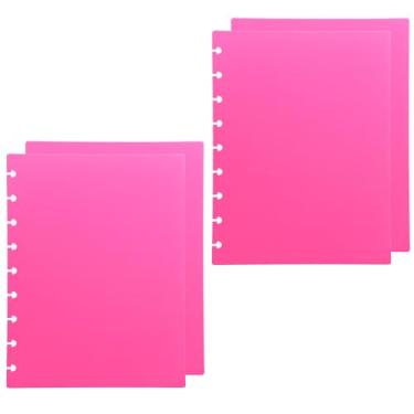 Imagem de ITSYHPRO Conjunto de 2 capas planejadoras de disco médio para caderno em cores doces compatíveis com Levenger Circa Arc TUL Eagle e Happy Planner (rosa rosa, médio)