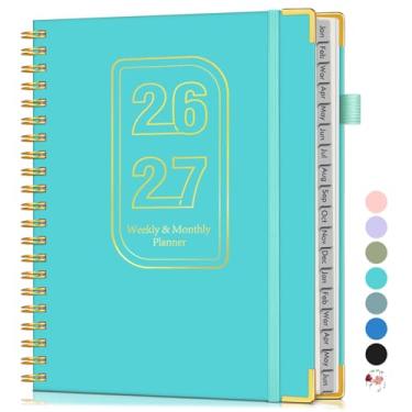 Imagem de Agenda semanal e mensal de 18 meses 2026-2027, janeiro de 2026 a junho de 2027, agenda diária A4 de 21,6 cm x 28 cm, agenda semanal e mensal, agenda em espiral para trabalho, escola, casa