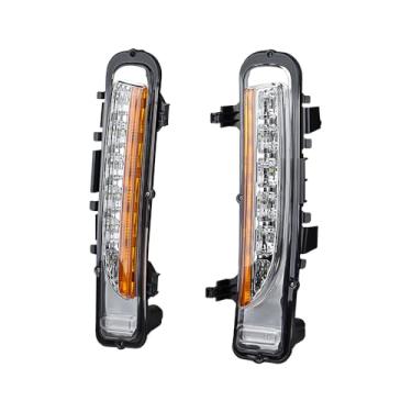 Imagem de NAAMOTOMOX 2 peças de luzes LED brancas DRL de circulação diurna Switchback Âmbar, luzes de neblina, para-choque inferior, esquerda, direita, super brilhante, compatível com Ford Edge SUV 2011 2012