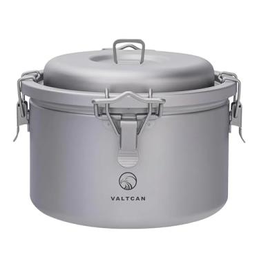 Imagem de Valtcan Panela de arroz de titânio de 3200 ml, para casa, acampamento, mochilão, lancheira com tampa de bloqueio para fazer arroz rápido e fácil, 867 g