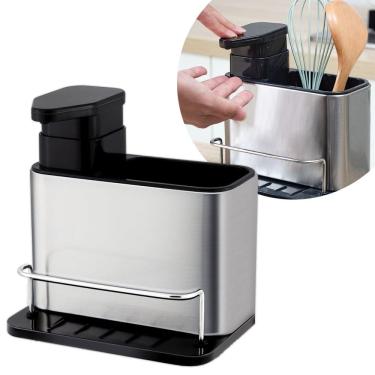 Imagem de Porta Detergente Organizador para Pia Cozinha Dispenser Inox