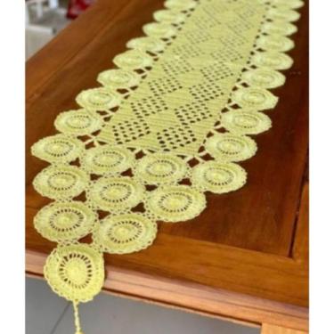 Imagem de caminho de mesa amarelo croche - ricatex