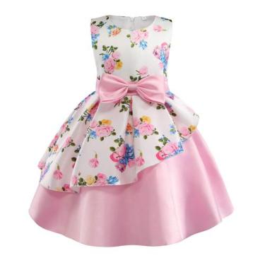 Imagem de Vestido de festa AIMJCHLD para meninas, tamanho de flor 2T-3T, rosa