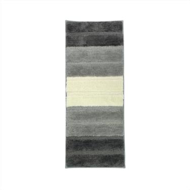 Imagem de Tapete Passadeira Microfibra Base Polipropileno Cozinha Cinza