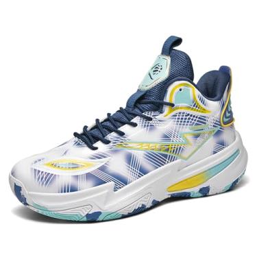 Imagem de Novetra Tênis de basquete masculino da moda, respirável, antiderrapante, durável, leve com suporte arco, tênis para quadra interna e externa(Blue,40 BR)