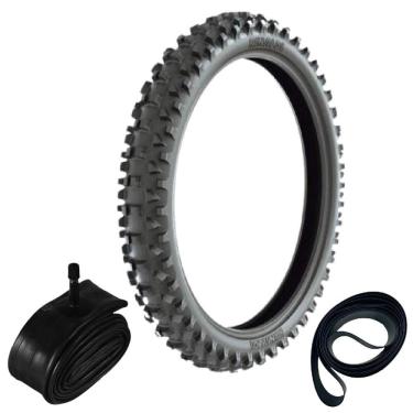 Imagem de Kit Pneu Dt 180 Ktm Klx  80/100-21 51m Rs47 Rinaldi + Camara + Cinta