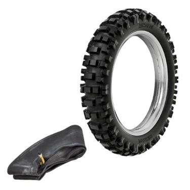 Imagem de Kit Pneu Trilha Mini Moto Cross 70/100-10 38m Rmx35 Rinaldi + Câmara