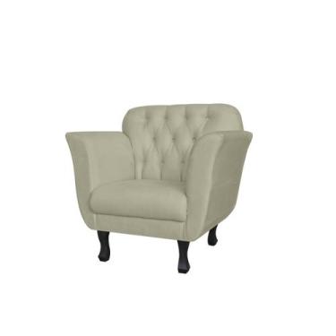 Imagem de Kit 2 Poltronas Decorativa Dália Suede Bege Pés Madeira Ms Decor - Não