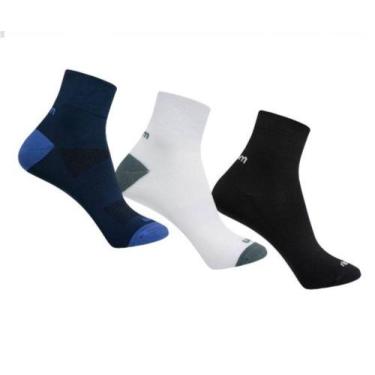 Imagem de Kit 3 Meias Dupla Camada Anti Bolhas Corrida Fitnes Rikam