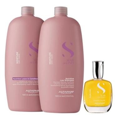 Imagem de Kit Alfaparf Semi Di Lino Moisture - Shampoo 1L + Leave in Condicionad