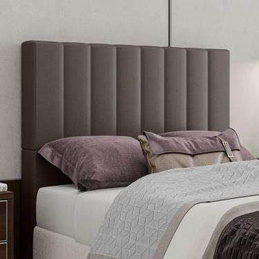 Imagem de Cabeceira Estofada Casal 140 Cm Esmeralda Corino Marrom