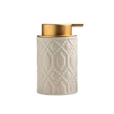 Imagem de hezhuhe2258 Dispensador de sabonete, garrafa de bolhas de cerâmica, loção para casa de banho, dispensador de sabão para clube de hotel (cinza)