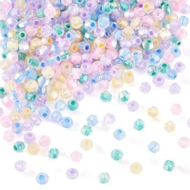 Imagem de 405 contas de vidro bicone para fabricação de joias 3,5 x 4,5 mm contas soltas de cristal facetado banhado a arco-íris para pulseira faça você mesmo, colar, pulseira, chaveiro, artesanato, cores