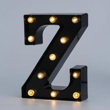 Imagem de Letreiro de LED preto, letreiro com letras, sinal para luz noturna, casamento, festa de aniversário, Natal, decoração de bar, personagem (G)