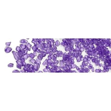 Imagem de Cascalho para aquário de peixes de 450 g, vidro triturado de alto brilho para decorações de aquário, enchimento de vaso (roxo)