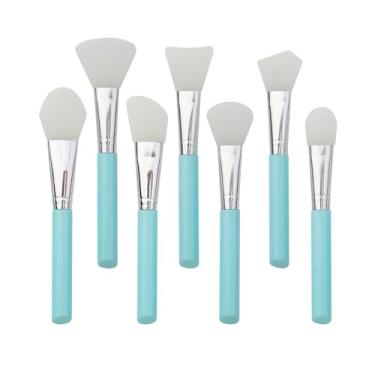 Imagem de Pincel de máscara de silicone, 7 peças para máscara facial de lama e argila para o corpo, loção corporal e aplicador de creme BB CC