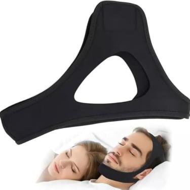 Imagem de Faixa de Cabeça Ajustável Anti Ronco Máscara Noturna para Dormir Suporte para Queixo Confortável para Dormir