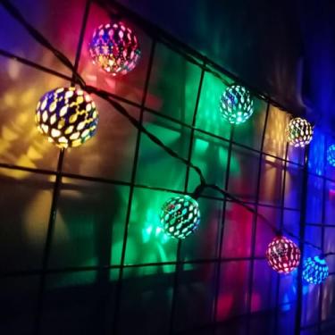Imagem de Cordão de luzes marroquinas de 20 m, 40 luzes LED globo de fadas para quarto interno e externo, casamento, festa, pátio, férias, decoração de casa