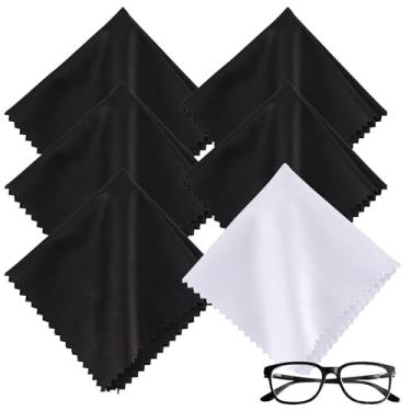 Imagem de Pano de microfibra pano de limpeza de óculos pano de limpeza de vidro para olhos pacote com 6 para telas de lentes de óculos