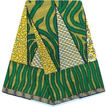 Imagem de Shenbolen 6 jardas tecidos africanos Ankara impressão de cera africana Dashiki (A44, 7 jardas)