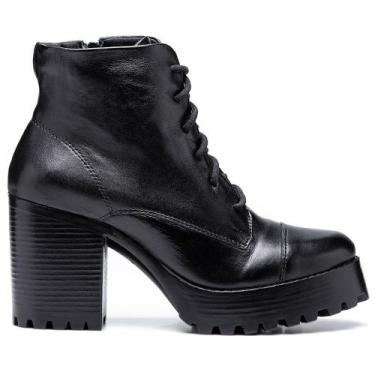 Imagem de Coturno Feminino Cano Curto Zíper Bota Tratorada Casual - HALDRYS, Pre