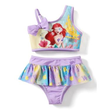 Imagem de Roupa de banho Disney Princess One Shoulder Bow Tie Tankini 2Y