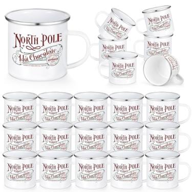 Imagem de Yaomiao 24 peças Caneca de chocolate quente do polo norte, canecas de café de Natal, presentes de Natal, copos de esmalte de Natal com alça, caneca de aço inoxidável para mulheres e homens