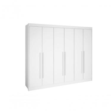 Imagem de Guarda Roupa Casal 6 Portas 7 Gavetas Sem Pés Athos - D' Doro Branco