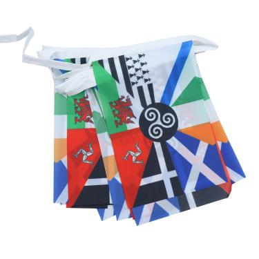 Imagem de AZ FLAG Bandeira multicelta 6 metros BUNTING 20 bandeiras 9'' x 6'' - bandeiras de corda de países celtas 15 x 21 cm