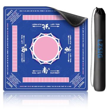 Imagem de Mahjong Mat with Carry Bag, 33"×33" Non-Slip Gaming Table Mat, Noise Reduction Mahjong Table Cover for Poker, Board Games, Card Games, Dominoes & Tile Games