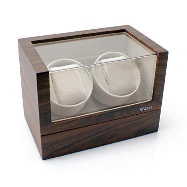 Imagem de Versa Enrolador de relógio duplo Elite automático – Motor japonês ultra silencioso – 12 configurações – compatível com Rolex, Omega, Breitling, Cartier e mais, Nogueira, Japonês