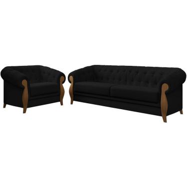 Imagem de Kit Sofa E Poltrona Decorativa Murano Veludo Sl 944 Moll Sl 944