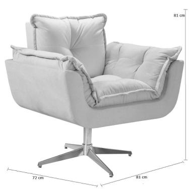 Imagem de Poltrona Opala Giratória Alumínio Suede Vermelho