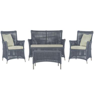 Imagem de Jogo Sofá E 2 Poltronas E Mesa Igapó Fendi E3 Trama Original Prata