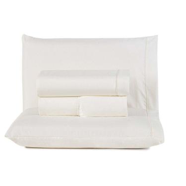 Imagem de Jogo De Lençol Lidian Liso Queen 4 Peças Hiperpercal Peletizado 180 Fios - Marfim