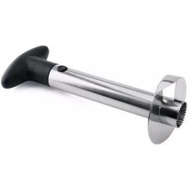 Imagem de Descascador e Fatiador de Abacaxi 3 em 1, Aço Inox e Plástico, 24 cm de Altura, Removedor de Miolo, Corte em Espiral