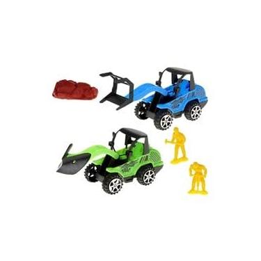 Imagem de Trator de Construção com 2 Peças, Brinquedo Infantil com Fricção, Veículos de Construção em Miniatura para Crianças