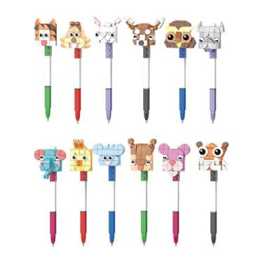 Imagem de Régua Educativa com Blocos de Montar, 15 cm, Plástico Atóxico, Colorido, para Crianças Acima de 4 Anos, com Caneta e Blocos, sortido