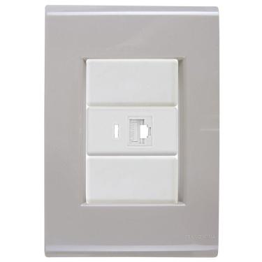Imagem de Cj Tomada Rj45 Rj 45 Ethernet Liz Fendi Tramontina Completo Pronto Tramontina