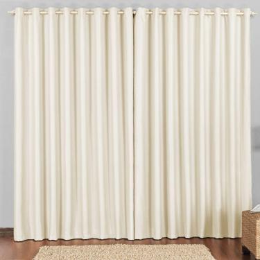 Imagem de Cortina 2 Mts Sala Quarto Escritório Blackout Para Trilho Comum - Bege