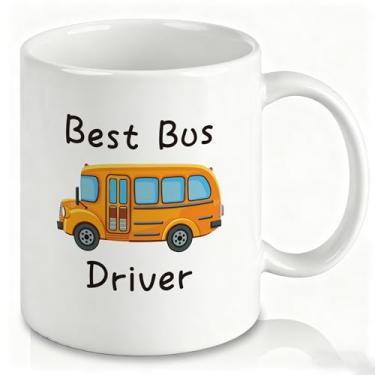 Imagem de Slugeren Presente de agradecimento ao motorista de ônibus escolar, melhor caneca de café para motorista de ônibus, 325 ml, Natal, aposentadoria, aniversário, presentes de formatura para homens
