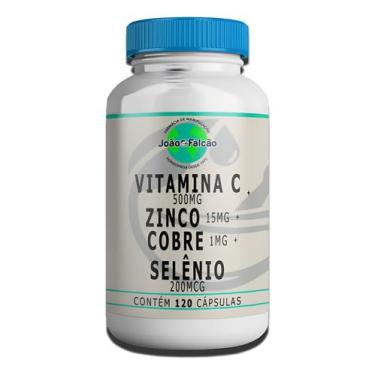 Imagem de Vitamina C 500mg+ Zinco Quelato 15mg+ Cobre Quelato 1mg+ Selênio Quelato 200mcg - 120 Cápsulas