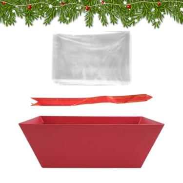 Imagem de Bohany Cestas de Doces de Natal Vazias | Suprimentos Para Festas De Papelão Vermelho Vazios - Cestos De Feriado De Natal - Para Crianças Adultos Família Amigos Aniversário Halloween Ano Novo Casamento