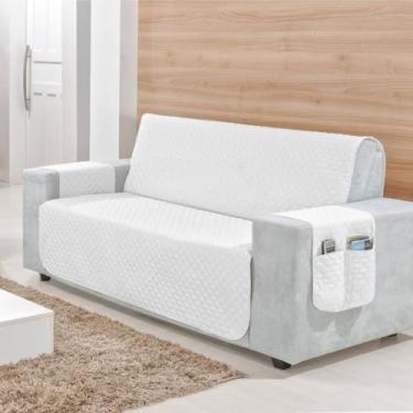 Imagem de Manta para Sofá, Protetor de Sofá 2 3 4 Lugares RetráTil (1,00/1,50/1,80/2,20m) Capa Matelada Porta, Objetos, Adequado para Decoração de Salas de Estar (BRANCO,3 Lugares (1,50m))