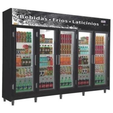 Imagem de Expositor Vertical 5 Portas de Vidro RF024 Preto Frilux 220v, 220V