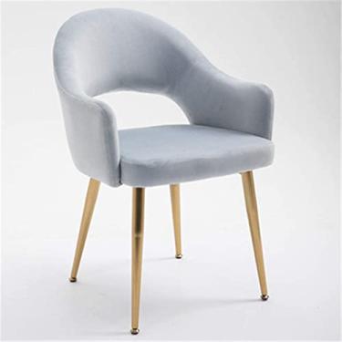 Imagem de Cadeira de jantar Cadeira de vestir moderna para sala de maquiagem, arte em tecido cadeira de metal pernas poltrona quarto loja de manicure loja de cosméticos cadeira de maquiagem cadeira de jantar