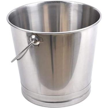 Imagem de Balde de gelo com braçadeira e tampa balde de gelo espesso de aço inoxidável com isolamento duplo