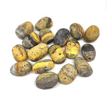 Imagem de URMIBDAI Decoração de casa cheia de textura, 5 pedras preciosas naturais polidas de 40-50 mm presentes de pedra rolante de cristal, cristal natural